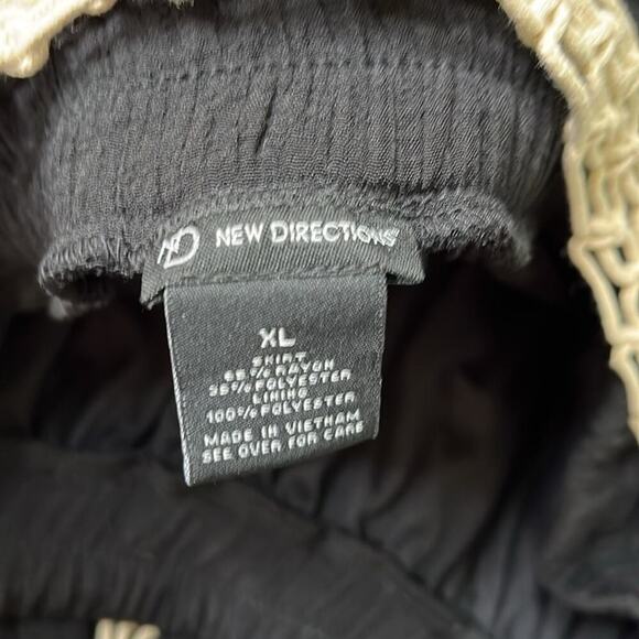 New Directions layered asymmetrical hem midi skirt with boho rope belt - Picture 3 of 7